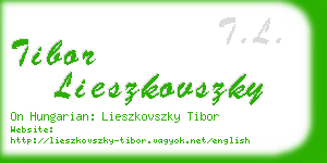 tibor lieszkovszky business card